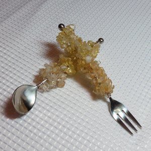Beaded Appetizer Serving Set - Handcrafted